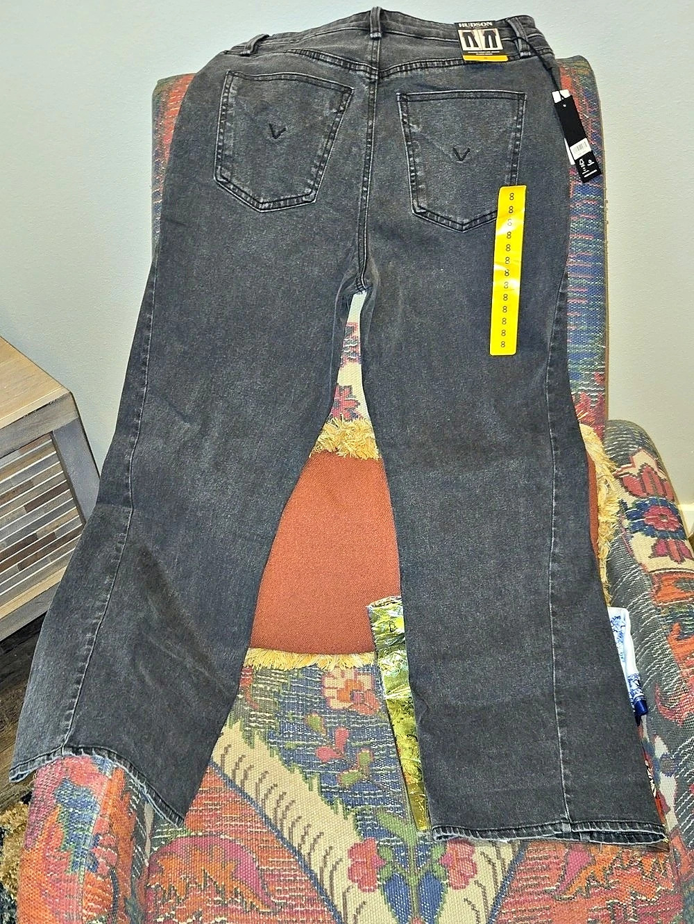 Hudson Seamed Wide Leg Jeans Boot Cut Jeans in Black Size 8 NWT